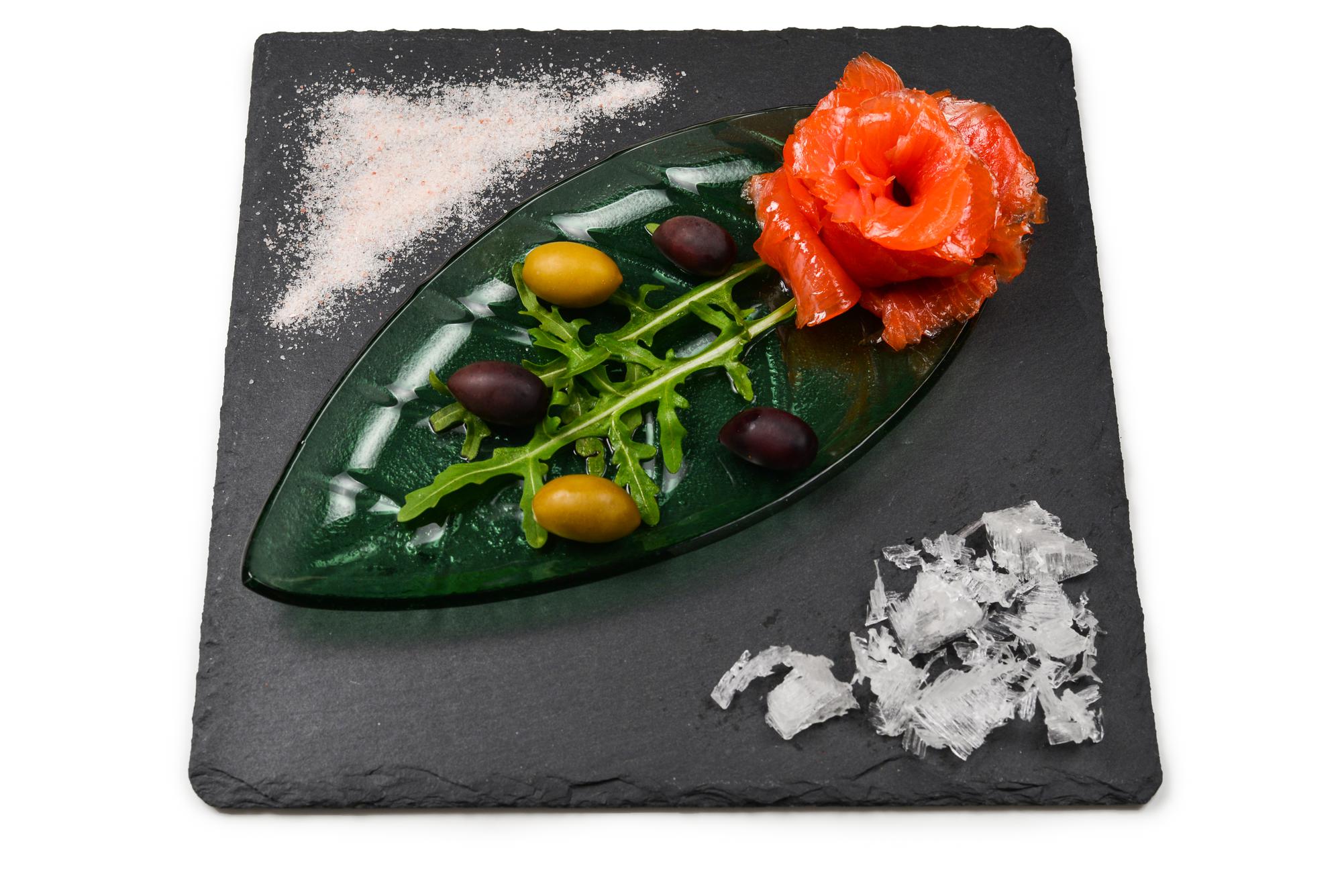 Large plated futuristic tasting menu